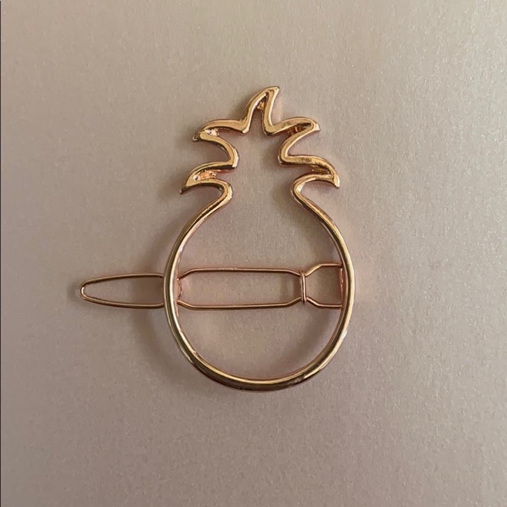 Pura Vida Pineapple Hair Clip (Rose Gold)